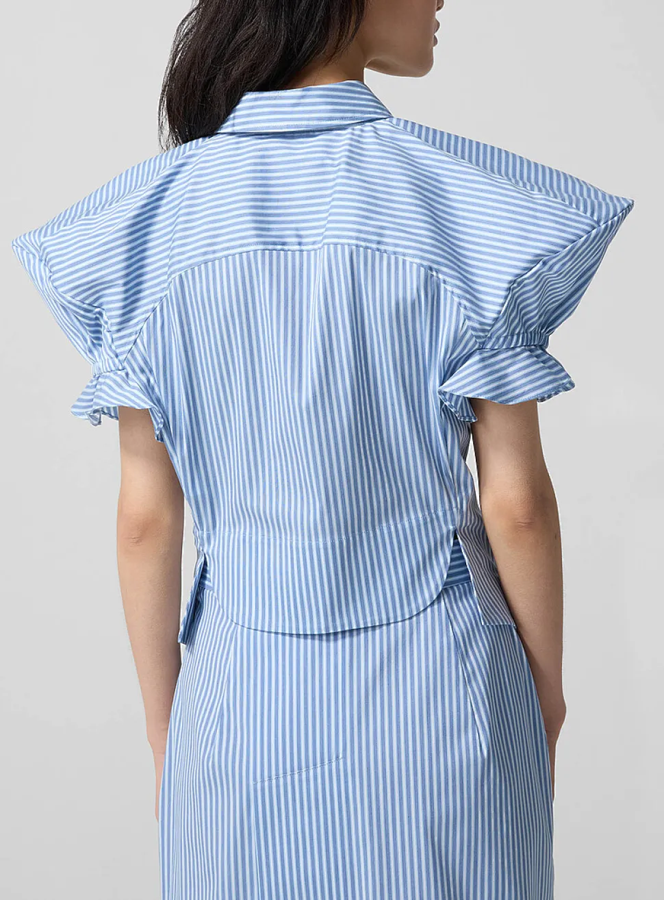 Gexy puff-sleeve striped shirt