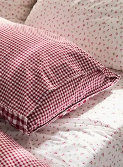 Gingham body pillow sham