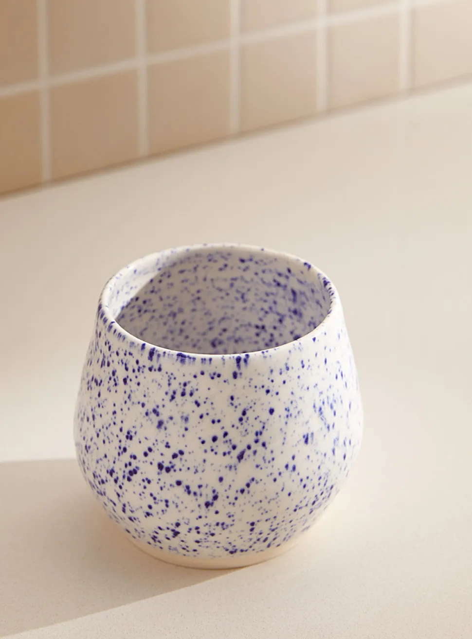Glazed ceramic wine glass