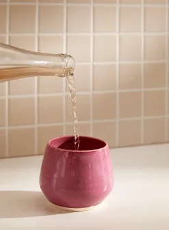 Glazed ceramic wine glass