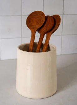 Glazed stoneware utensil pot