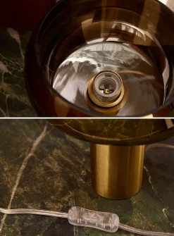Golden cylinder table lamp
