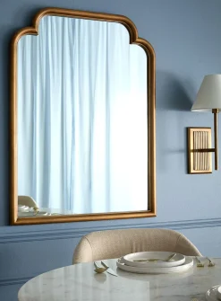 Gold leaf arched mirror