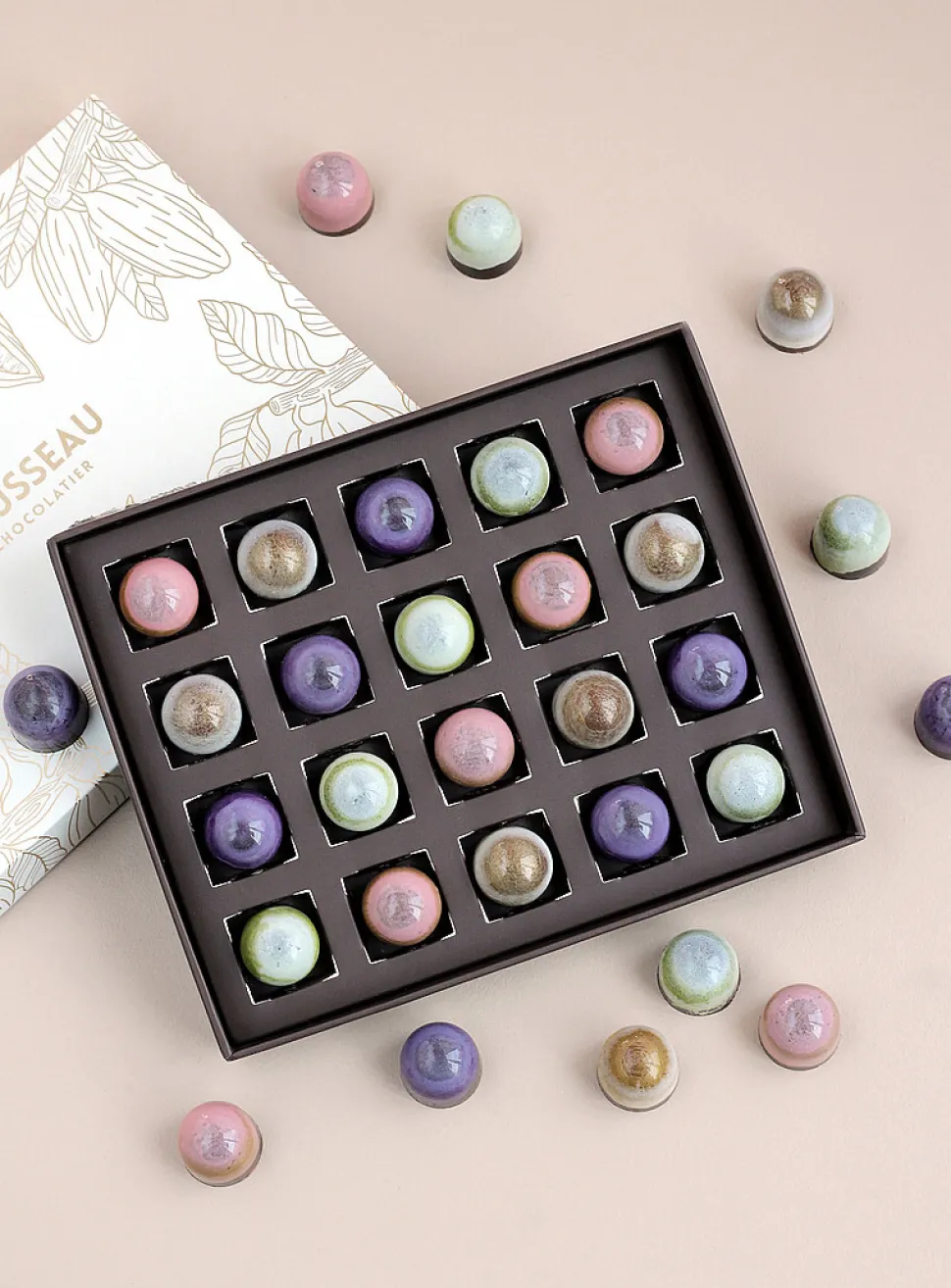 Gourmet caramel chocolates box