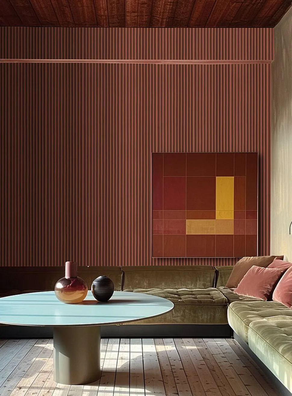 Grooved effect wallpaper strip