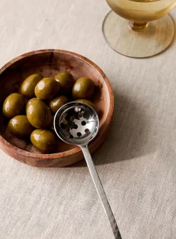 Hammered olive spoon