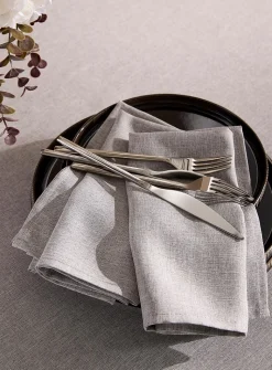 Heather grey jacquard napkins