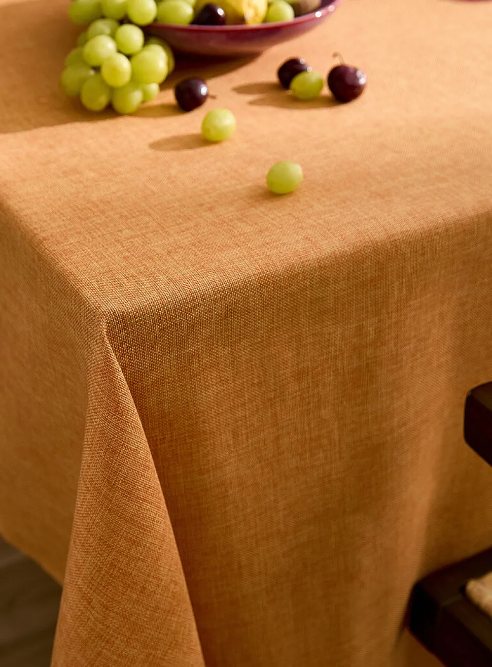 Heather orange jacquard tablecloth