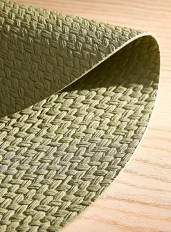 Herringbone pattern faux-leather placemat