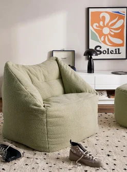 High-pile fleece structured beanbag chair