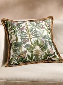 Jungle print removable-cover outdoor cushion