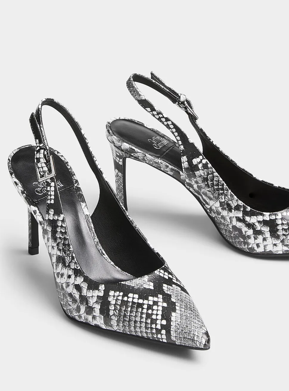 Kienna snakeskin leather slingback pumps