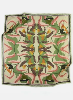 Large colourful pure silk scarf