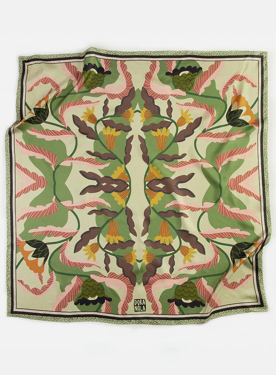 Large colourful pure silk scarf