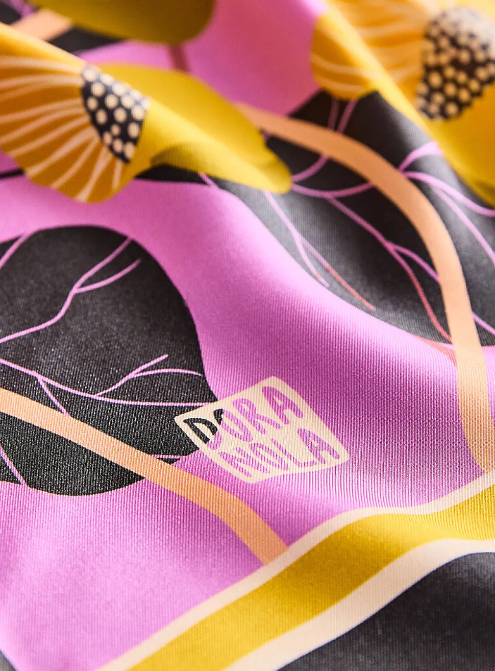 Large colourful pure silk scarf