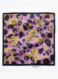 Large colourful pure silk scarf