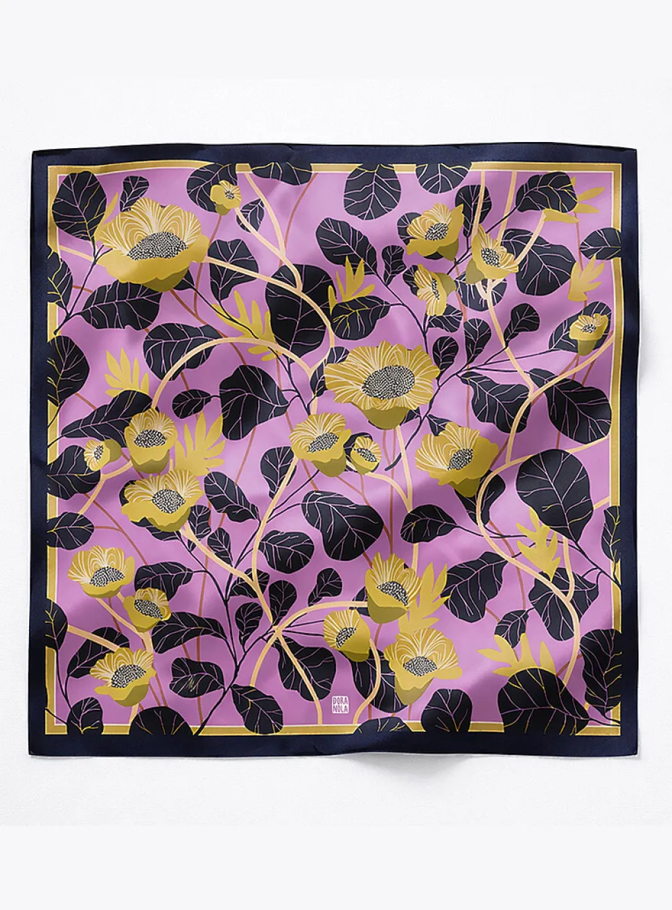 Large colourful pure silk scarf