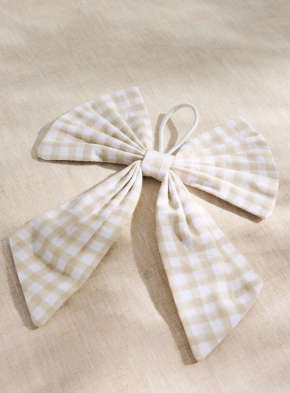 Large gingham bow napkin ring