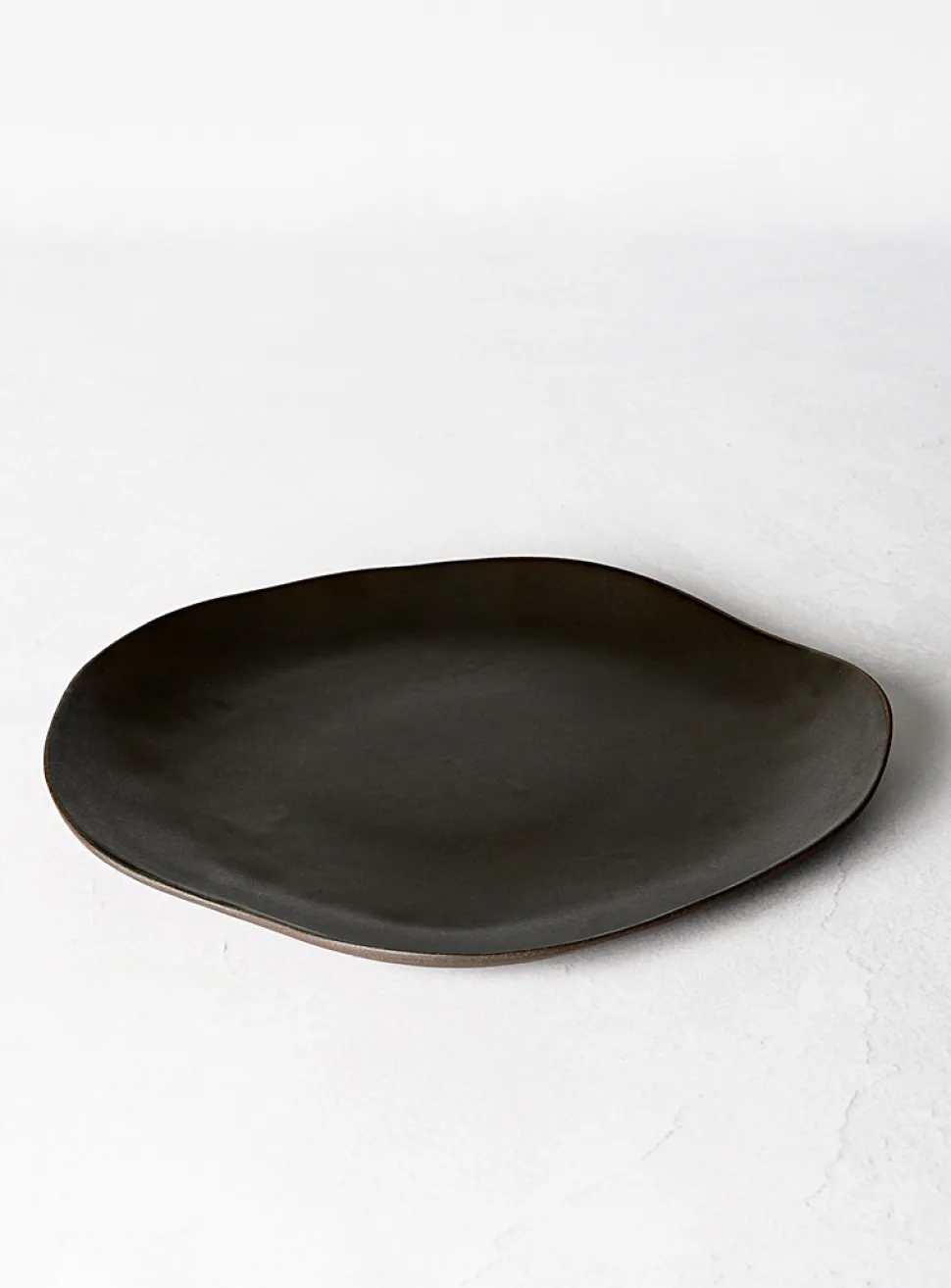 Large meander stoneware plate