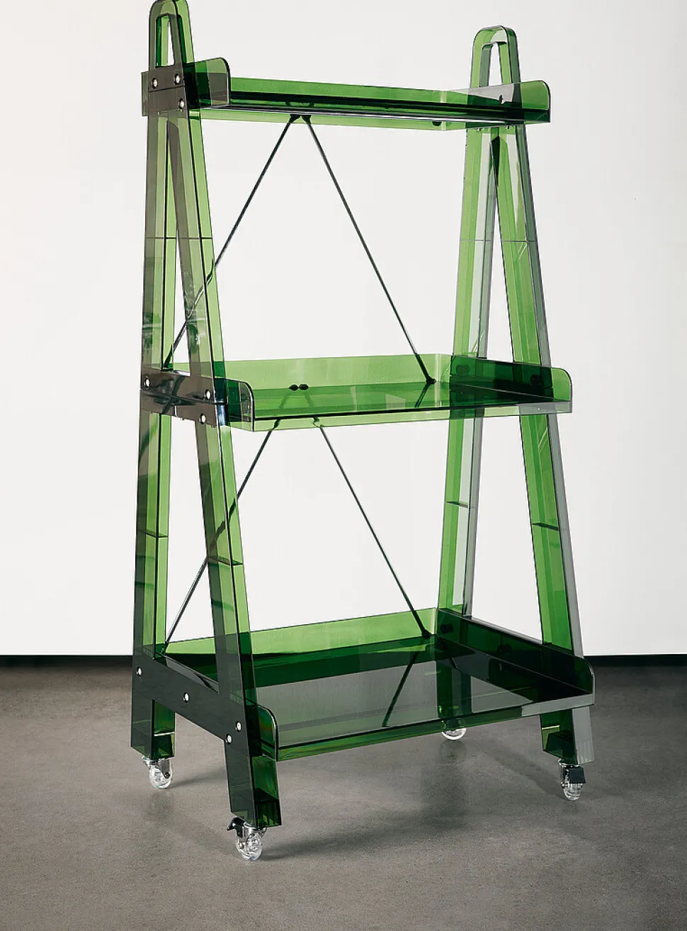 Large wheeled polycarbonate shelving