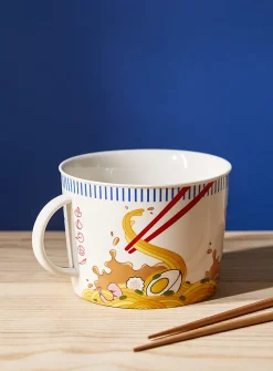 Large white ramen noodle bowl