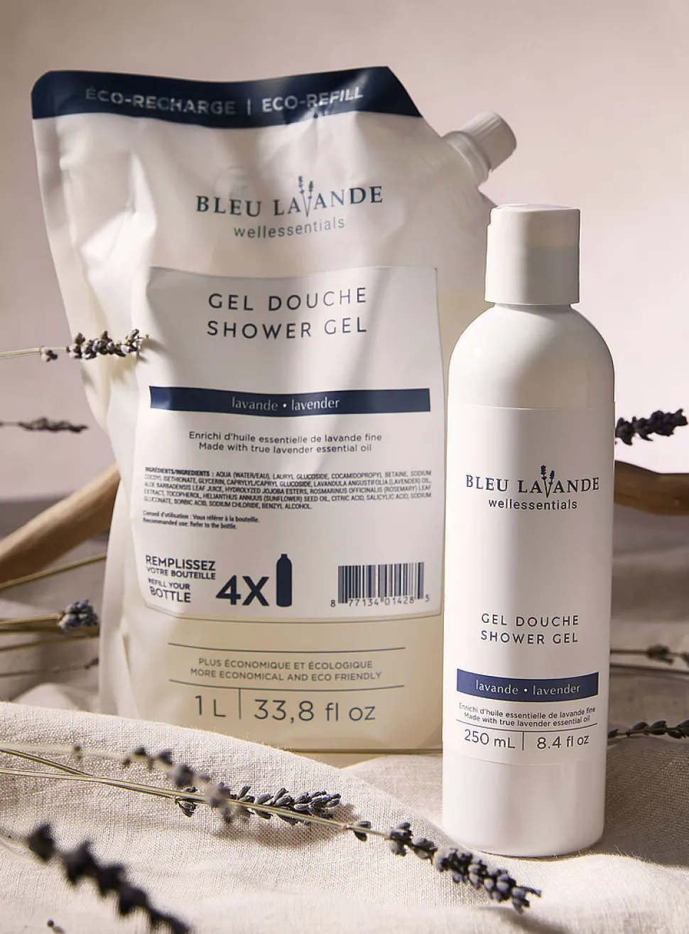 Lavender shower gel with refill