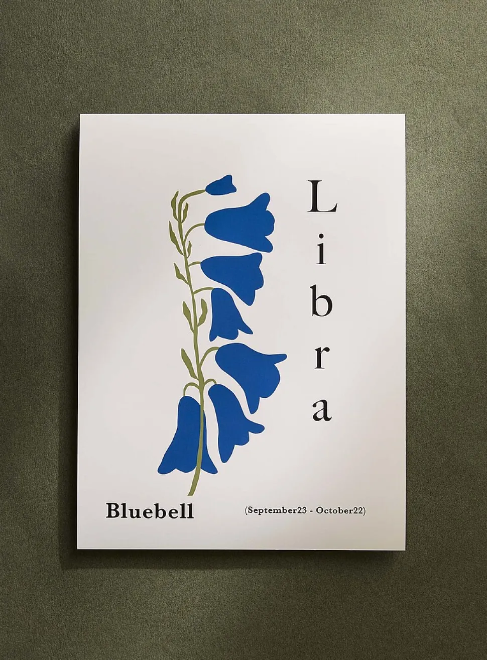 Libra floral zodiac poster