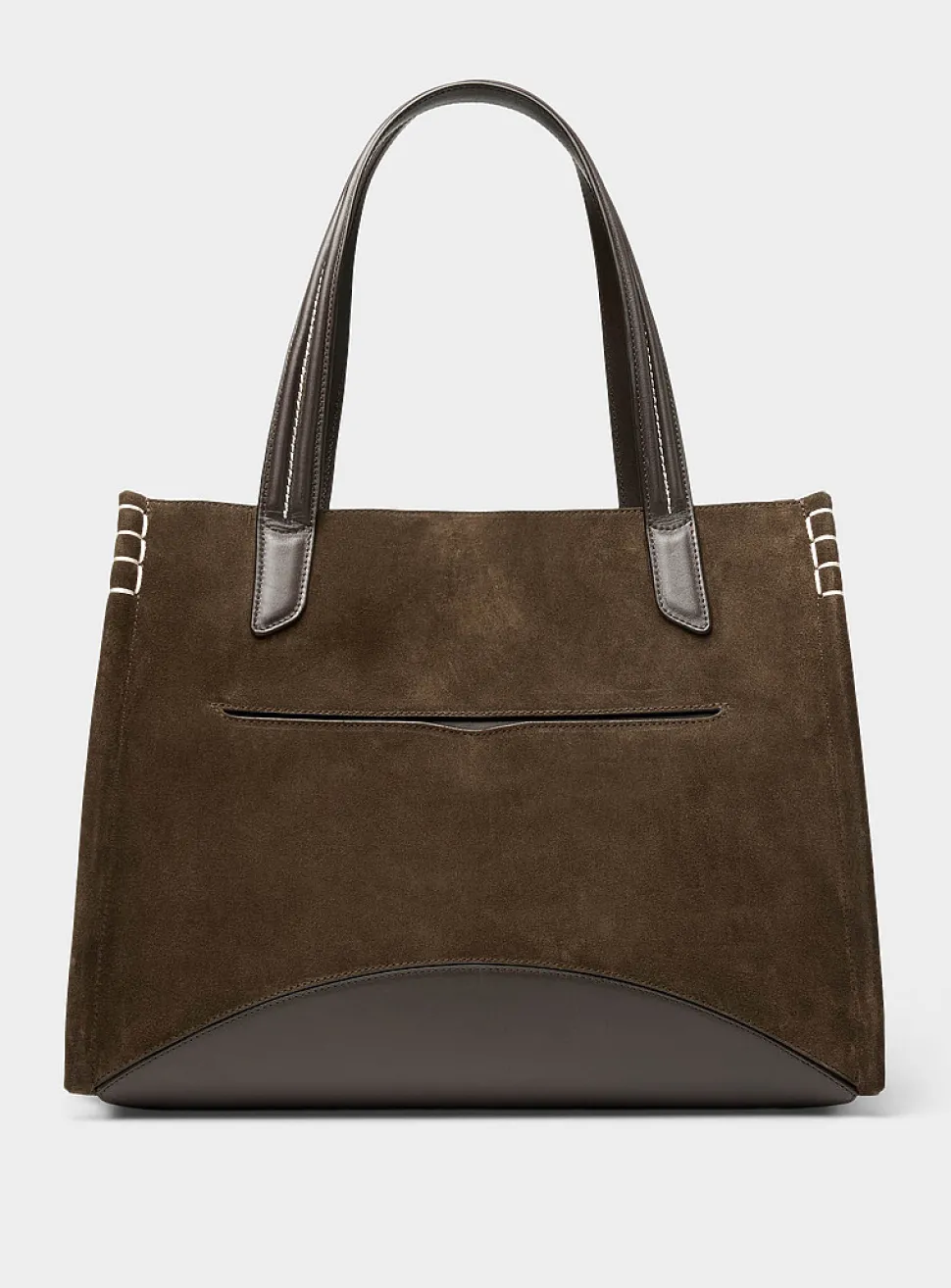 Loafer suede bucket bag