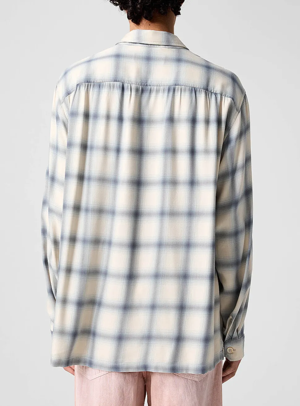 Loose-fit fluid checked shirt
