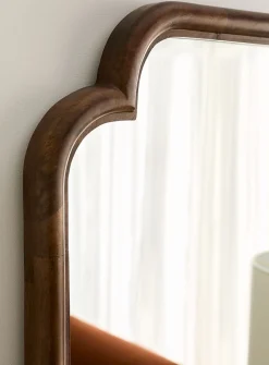 Mango wood arched mirror