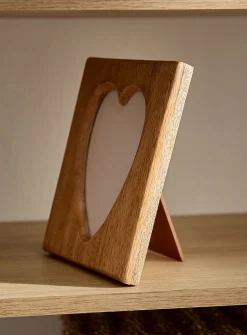 Mango wood heart frame