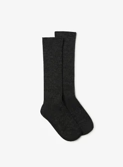 Merino and cashmere ribbed socks