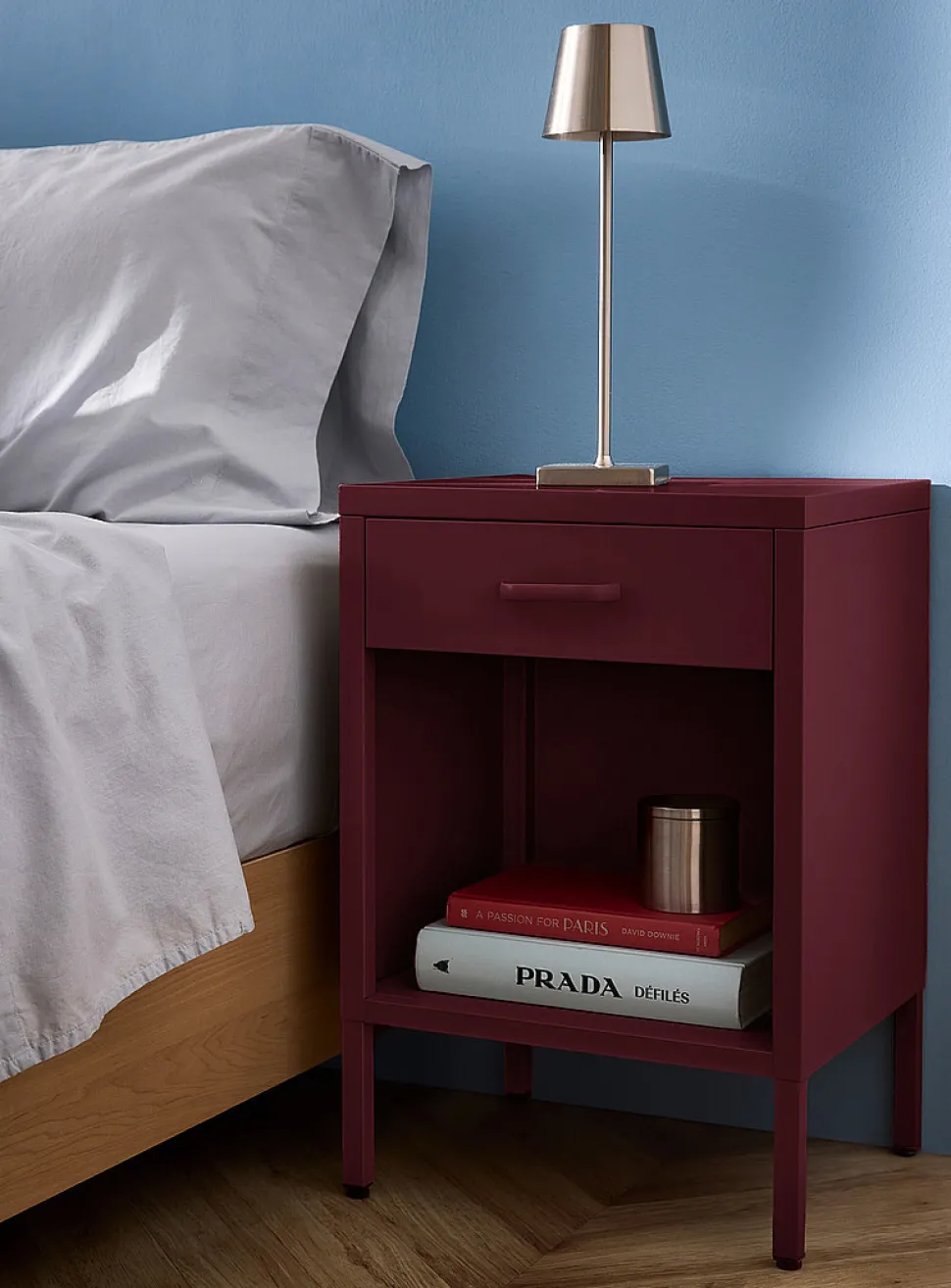 Metal bedside table with legs