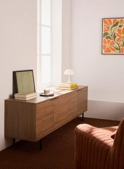 Metallic legs four-door minimalist TV unit