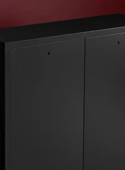Metal locker-style shoe cabinet
