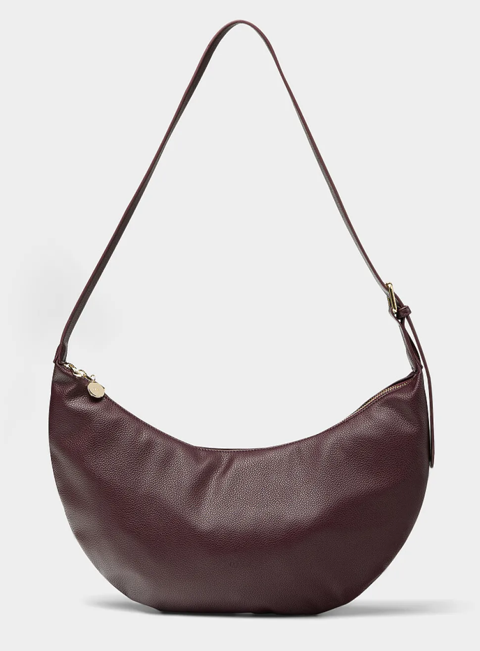 Minimalist half-moon hobo bag