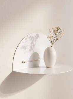 Minimalist half-moon wall shelf