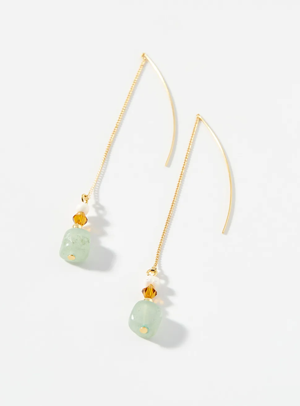 Mixed stone metallic post earrings