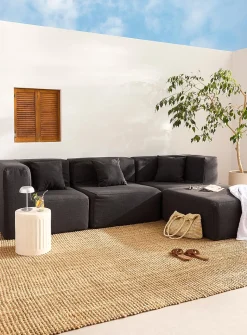 Modular high-density foam sofa with ottoman
