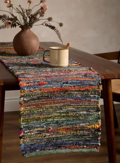 Multicolour stripe table runner