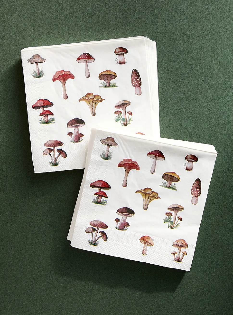 Mushrooms paper napkins