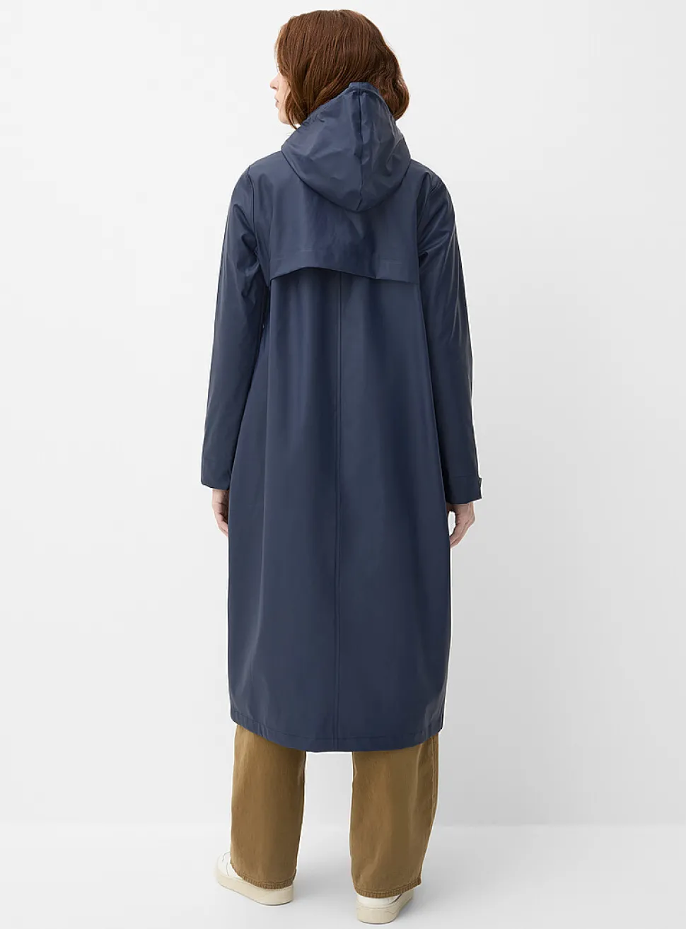 Natural hue maxi raincoat