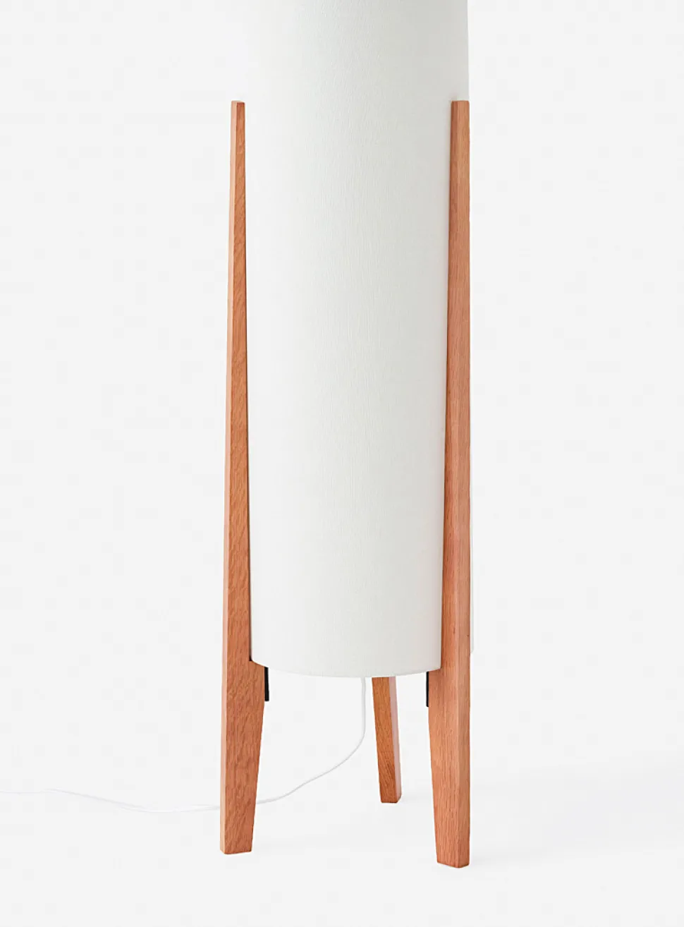 Oak base tubular lamp