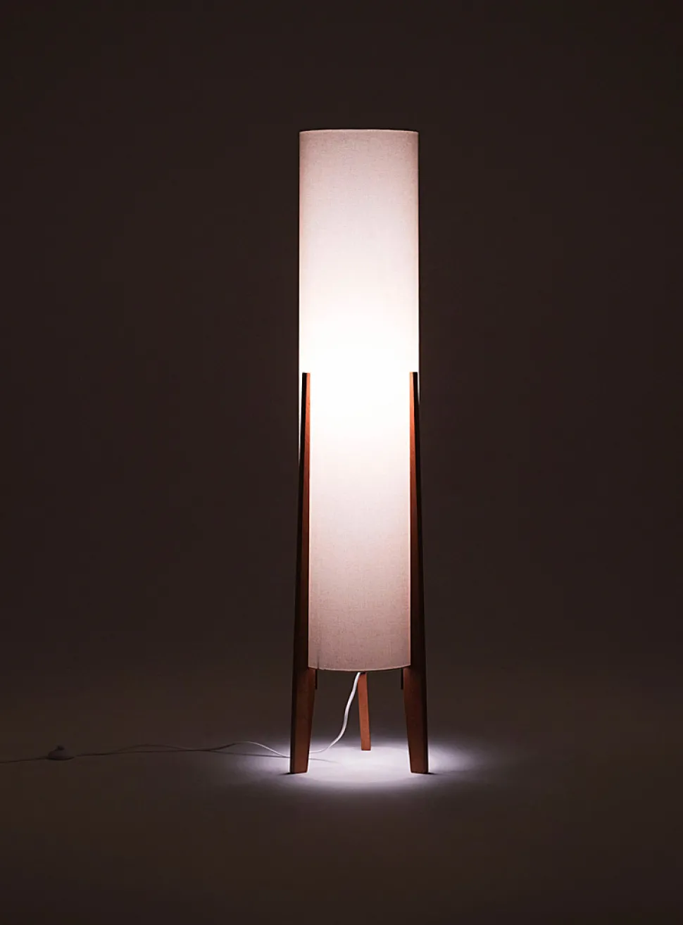 Oak base tubular lamp