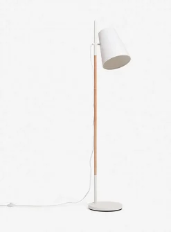 Oak-insert floor lamp