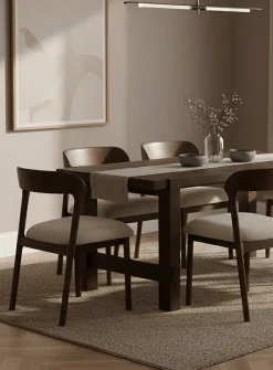 Oak wood dining room chairs