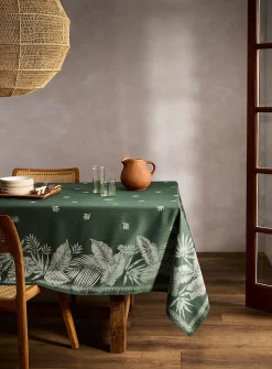 Oasis-border jacquard tablecloth