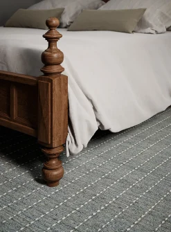 Oliver topstitched lines handcrafted rug