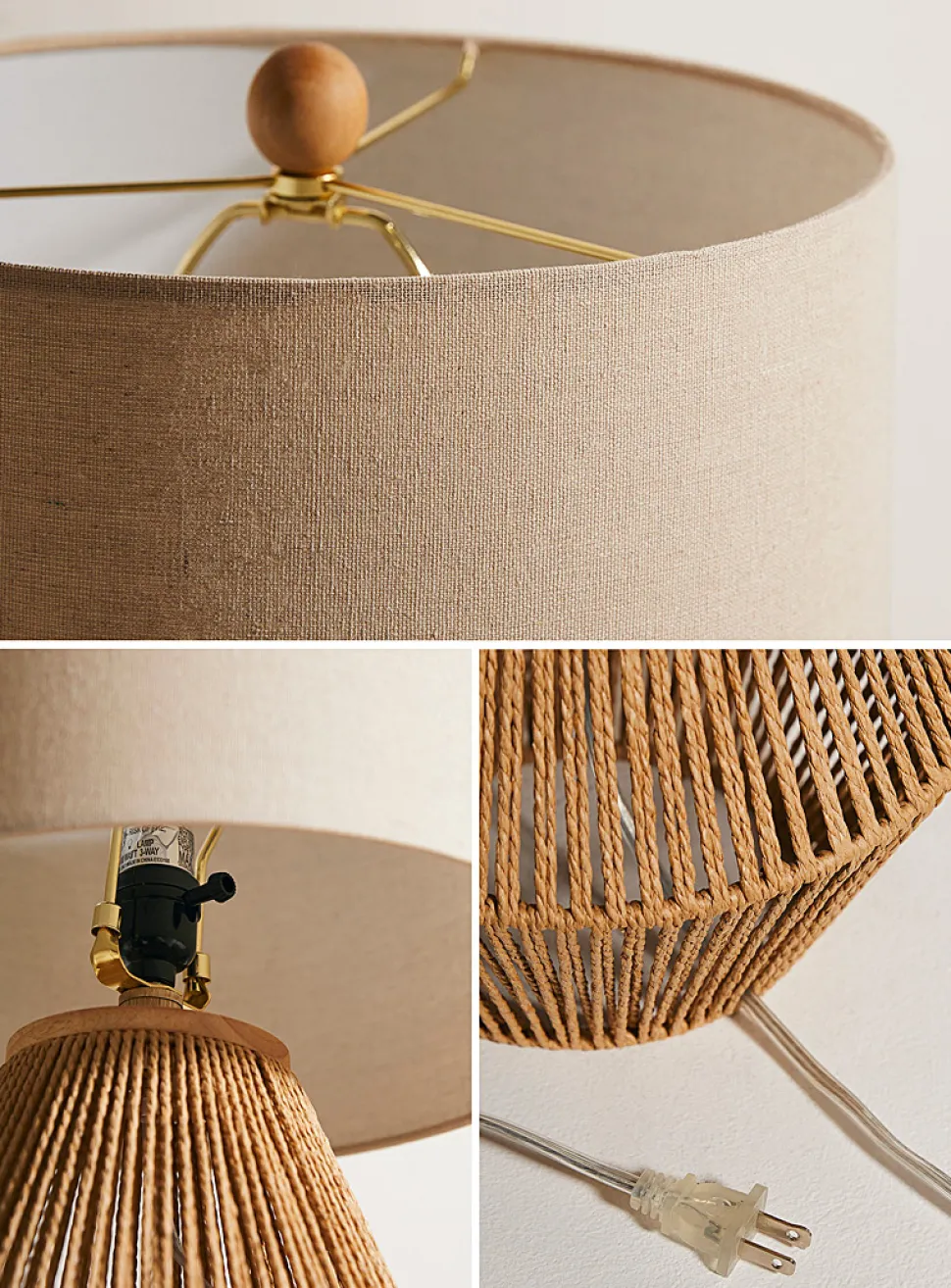 Openwork cord table lamp