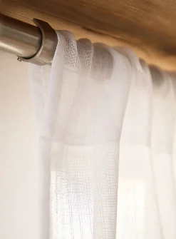 Openwork stripes sheer curtain